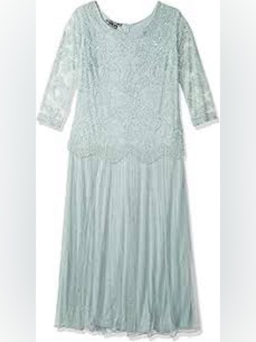 Pisarro Nights Seafoam Lace & Beaded Evening Dress Sz 14
